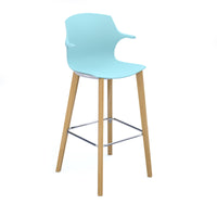 Roscoe high stool with wooden legs