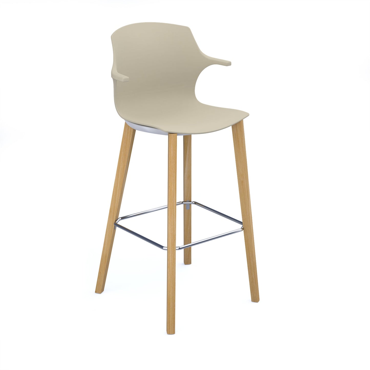 Roscoe high stool with wooden legs