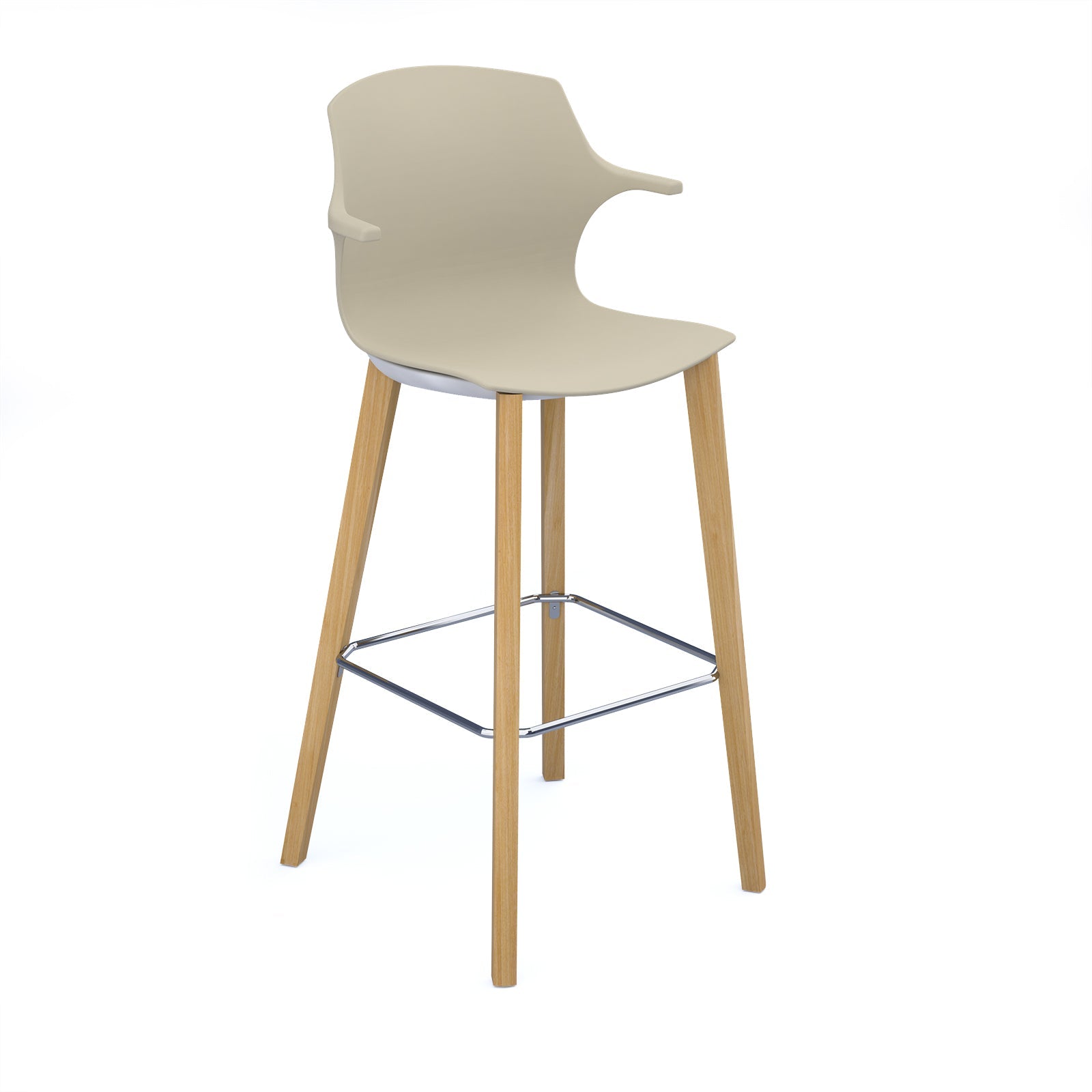 Roscoe high stool with wooden legs