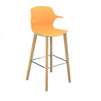 Roscoe high stool with wooden legs