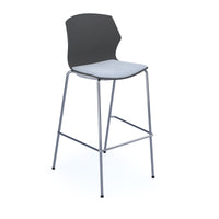 Roscoe high stool with seat pad and chrome frame