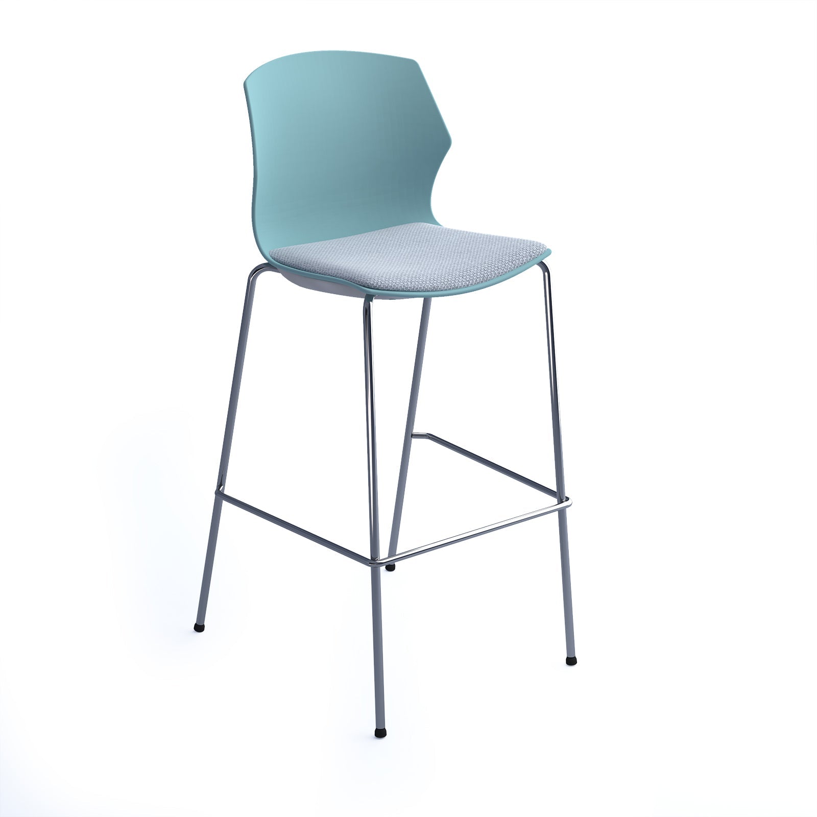 Roscoe high stool with seat pad and chrome frame