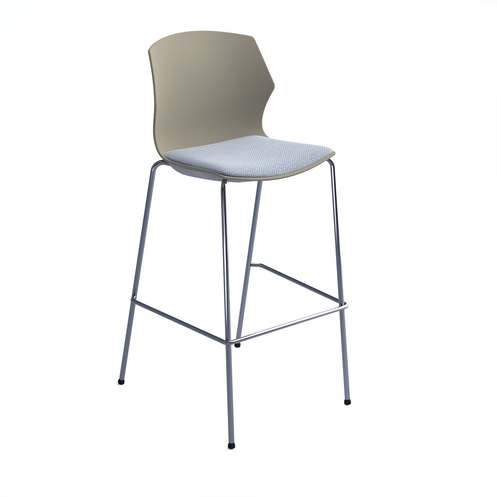 Roscoe high stool with seat pad and chrome frame