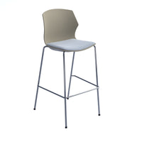 Roscoe high stool with seat pad and chrome frame