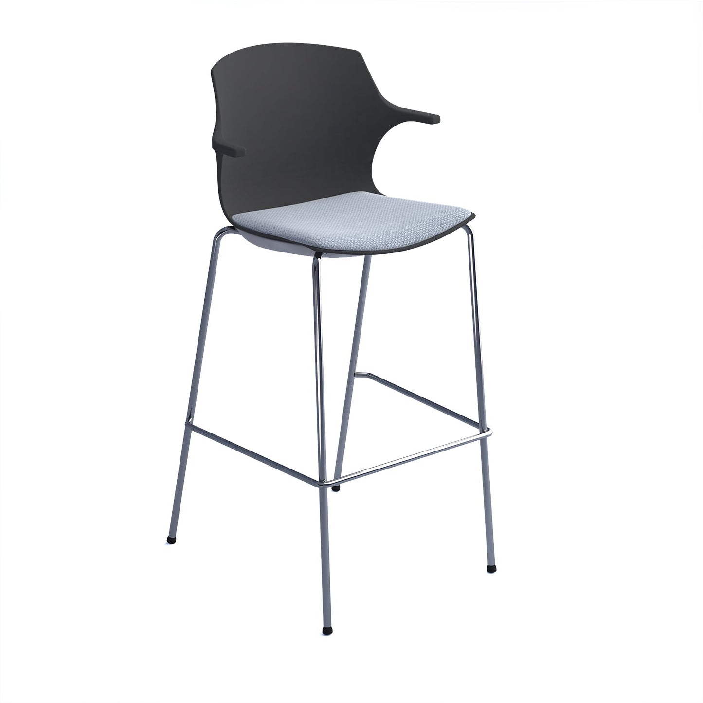 Roscoe high stool with seat pad and chrome frame