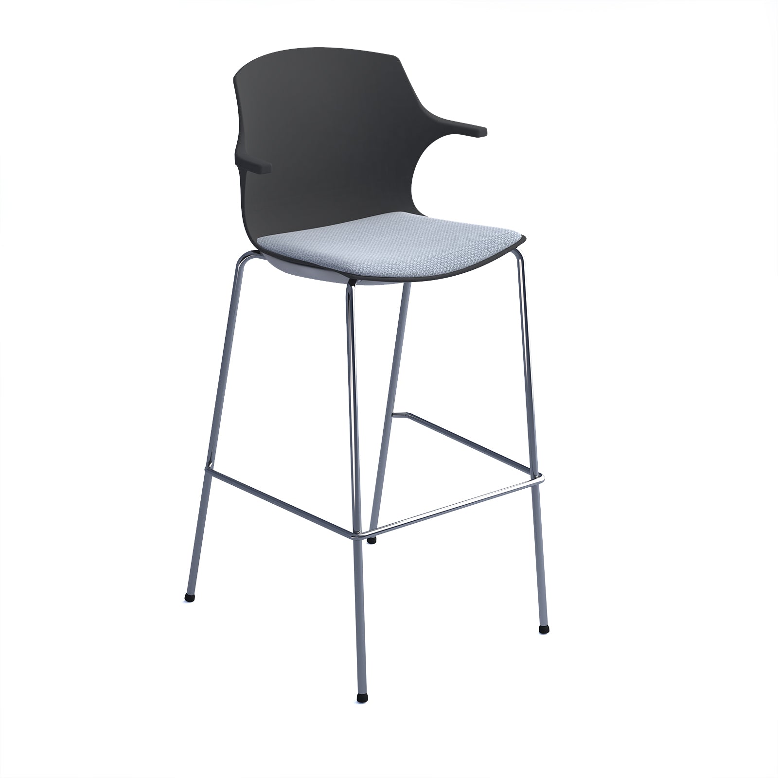 Roscoe high stool with seat pad and chrome frame