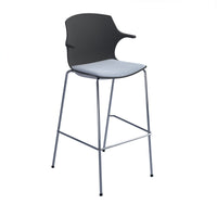 Roscoe high stool with seat pad and chrome frame