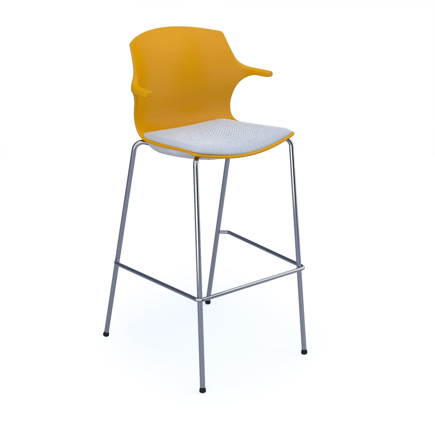 Roscoe high stool with seat pad and chrome frame