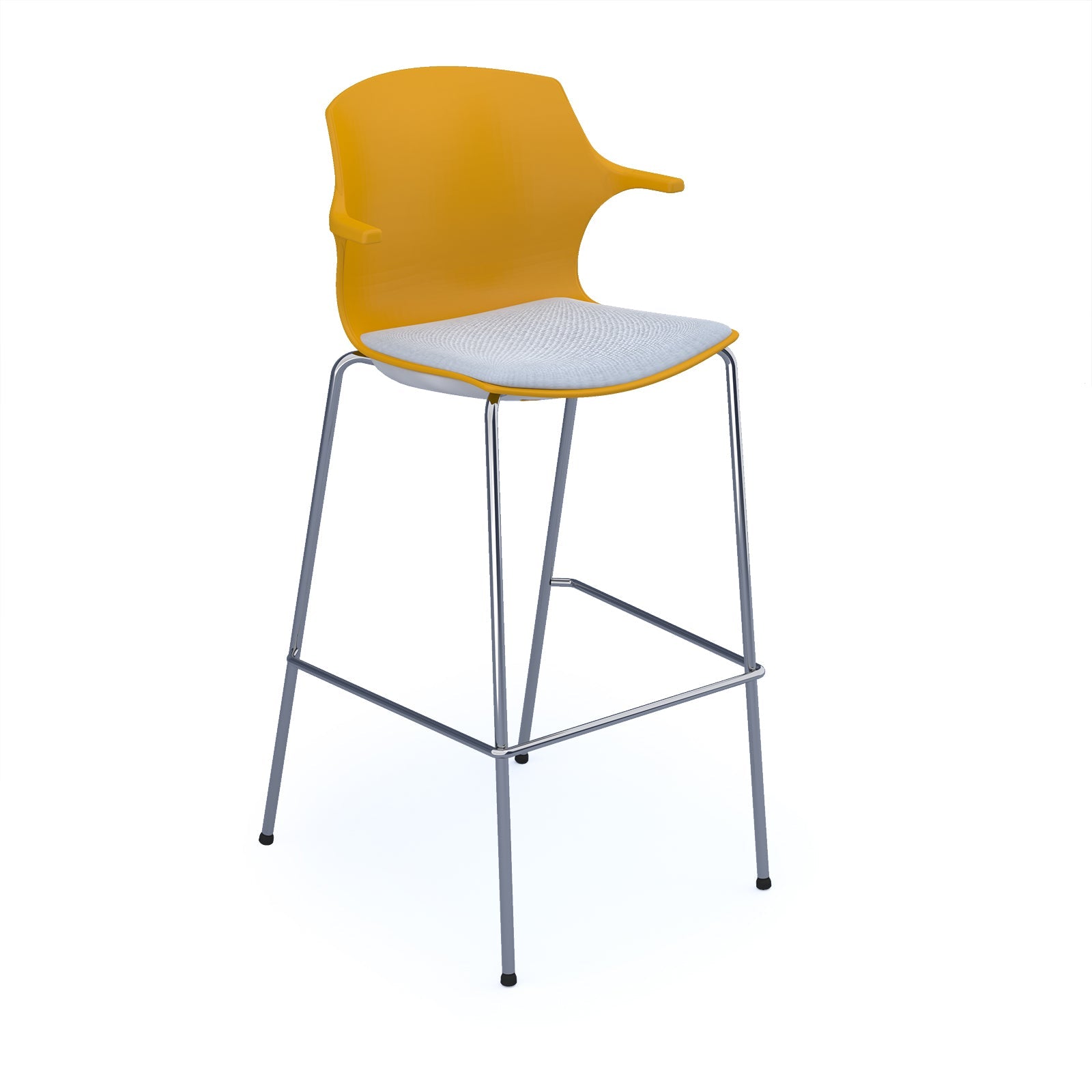 Roscoe high stool with seat pad and chrome frame