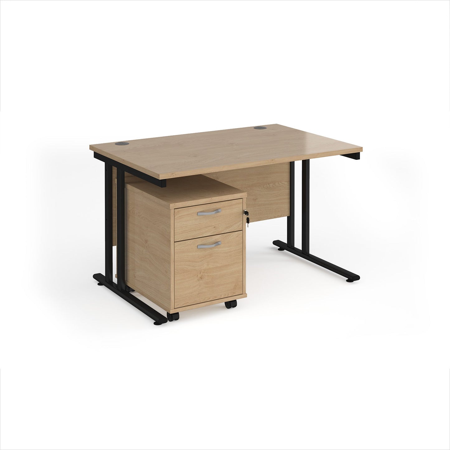 Maestro 25 desk 800mm with 2 drawer pedestal