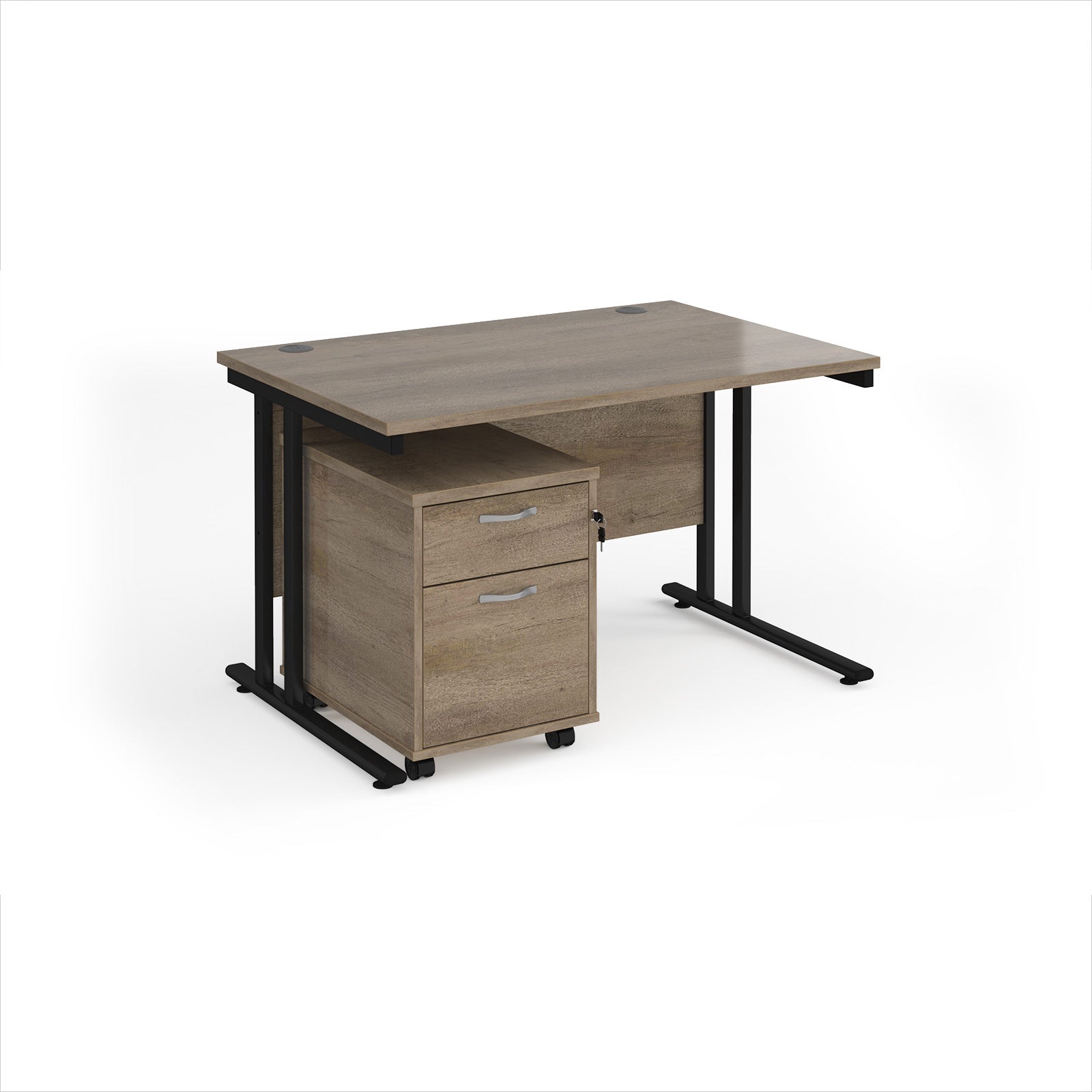 Maestro 25 desk 800mm with 2 drawer pedestal