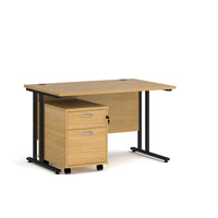 Maestro 25 desk 800mm with 2 drawer pedestal