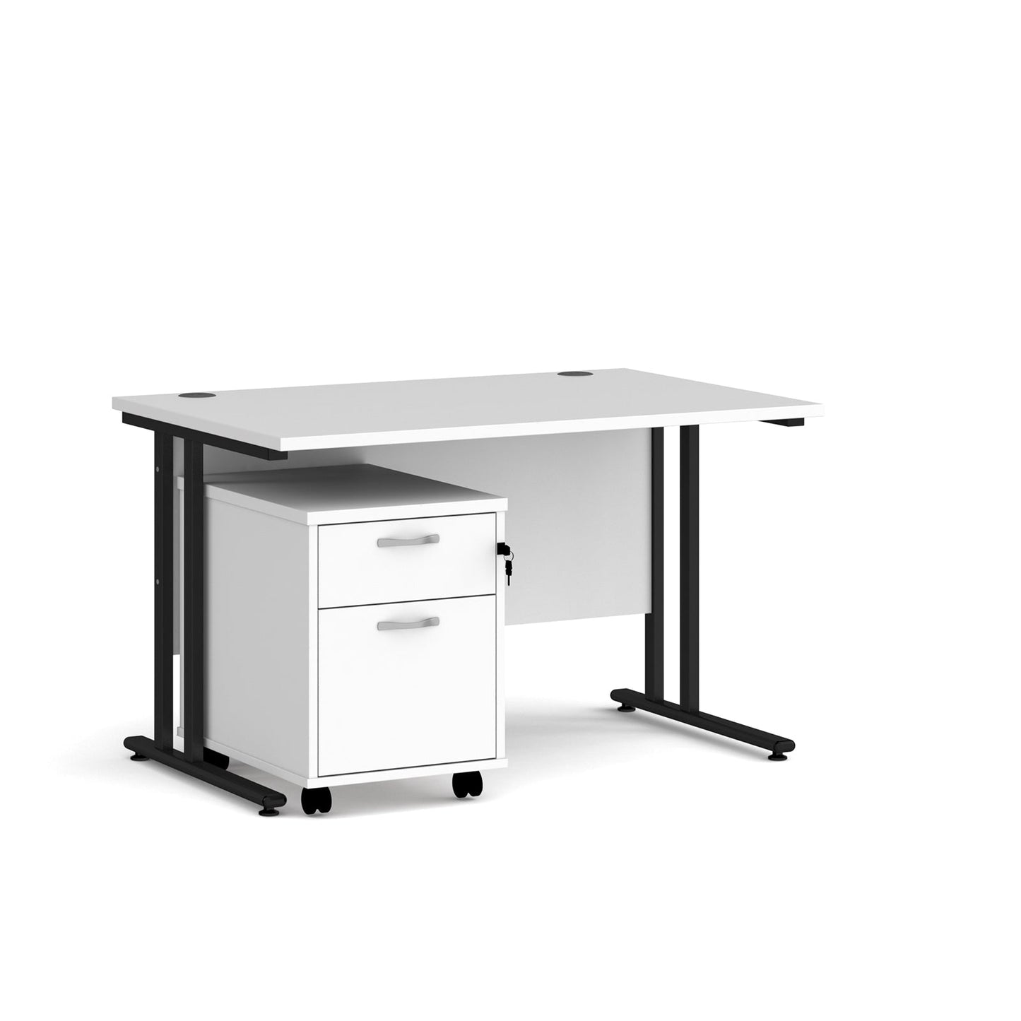 Maestro 25 desk 800mm with 2 drawer pedestal