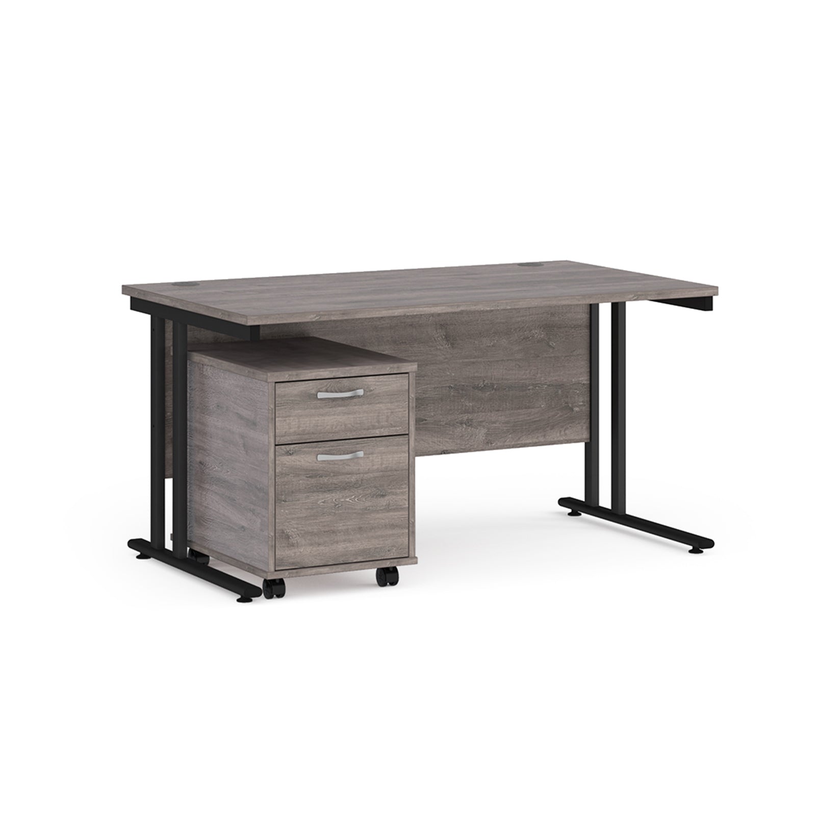 Maestro 25 desk 800mm with 2 drawer pedestal