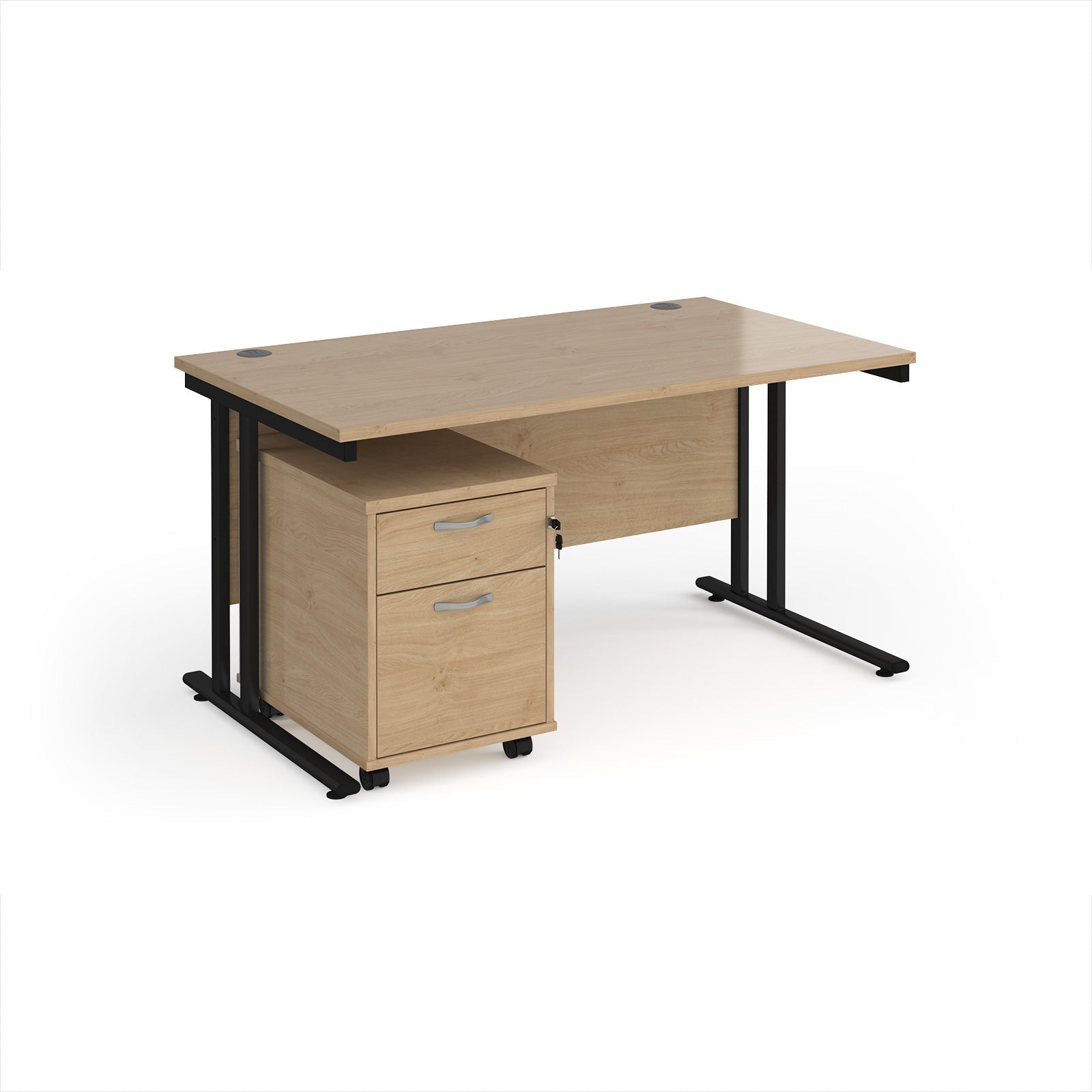 Maestro 25 desk 800mm with 2 drawer pedestal
