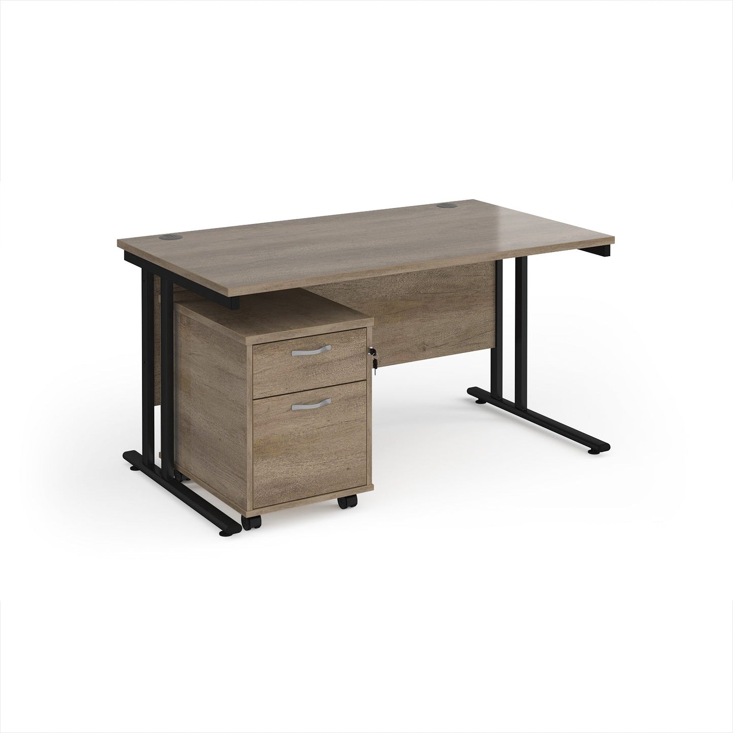 Maestro 25 desk 800mm with 2 drawer pedestal