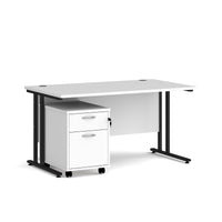 Maestro 25 desk 800mm with 2 drawer pedestal