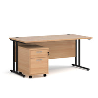 Maestro 25 desk 800mm with 2 drawer pedestal
