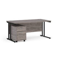 Maestro 25 desk 800mm with 2 drawer pedestal