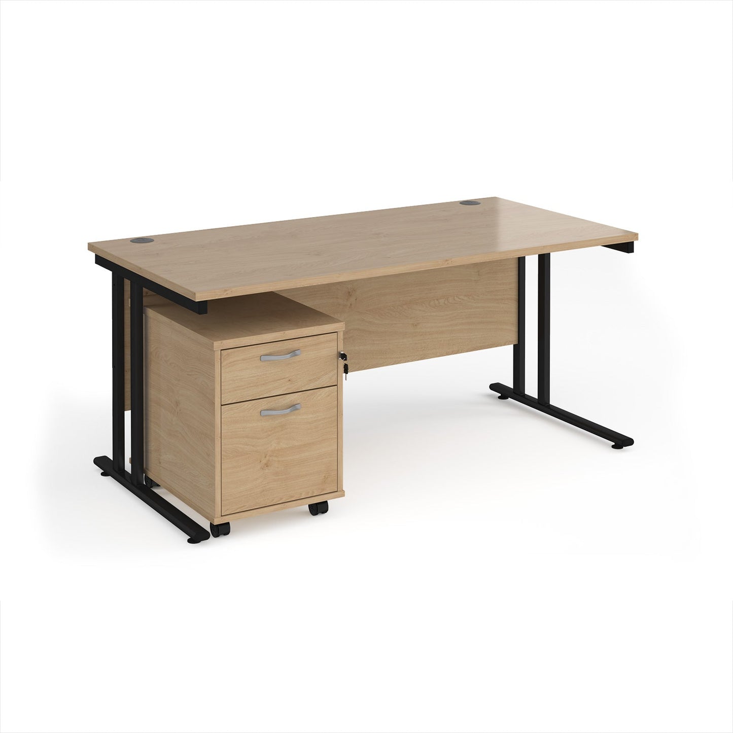 Maestro 25 desk 800mm with 2 drawer pedestal