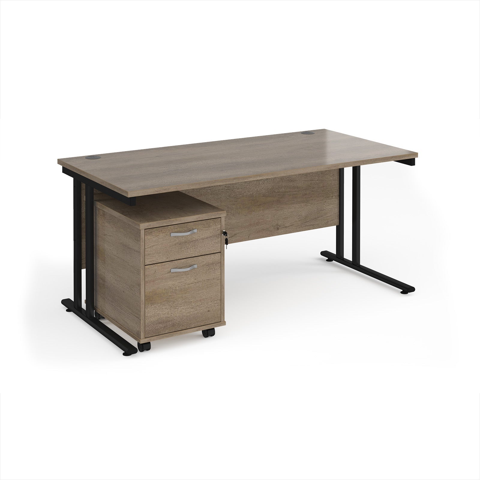 Maestro 25 desk 800mm with 2 drawer pedestal