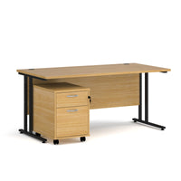 Maestro 25 desk 800mm with 2 drawer pedestal