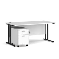 Maestro 25 desk 800mm with 2 drawer pedestal