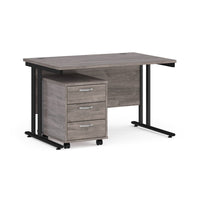 Maestro 25 desk 800mm with 3 drawer pedestal