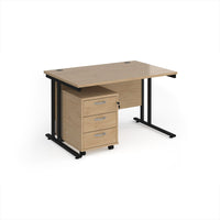 Maestro 25 desk 800mm with 3 drawer pedestal
