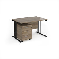 Maestro 25 desk 800mm with 3 drawer pedestal