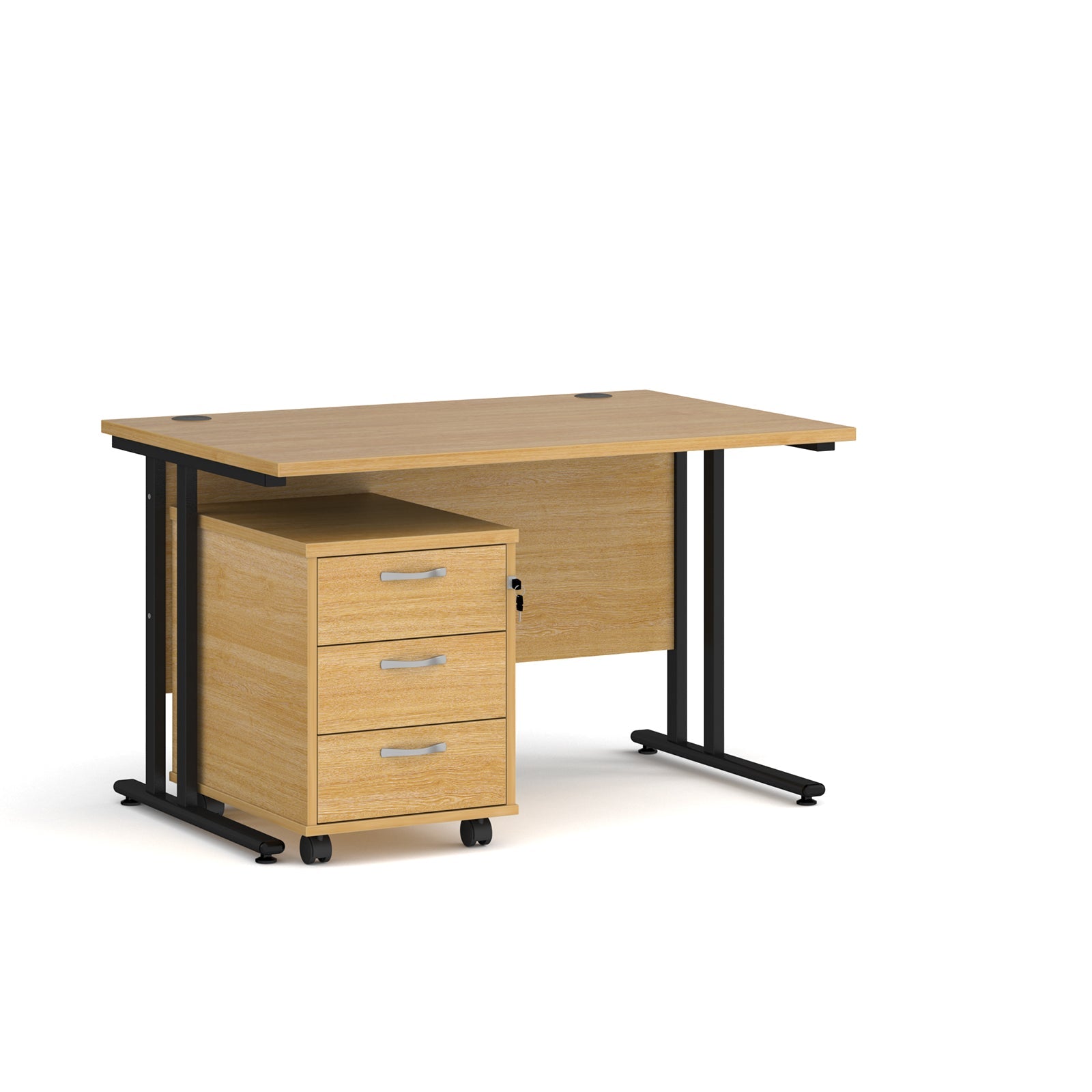 Maestro 25 desk 800mm with 3 drawer pedestal