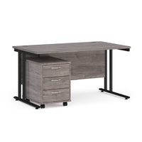 Maestro 25 desk 800mm with 3 drawer pedestal