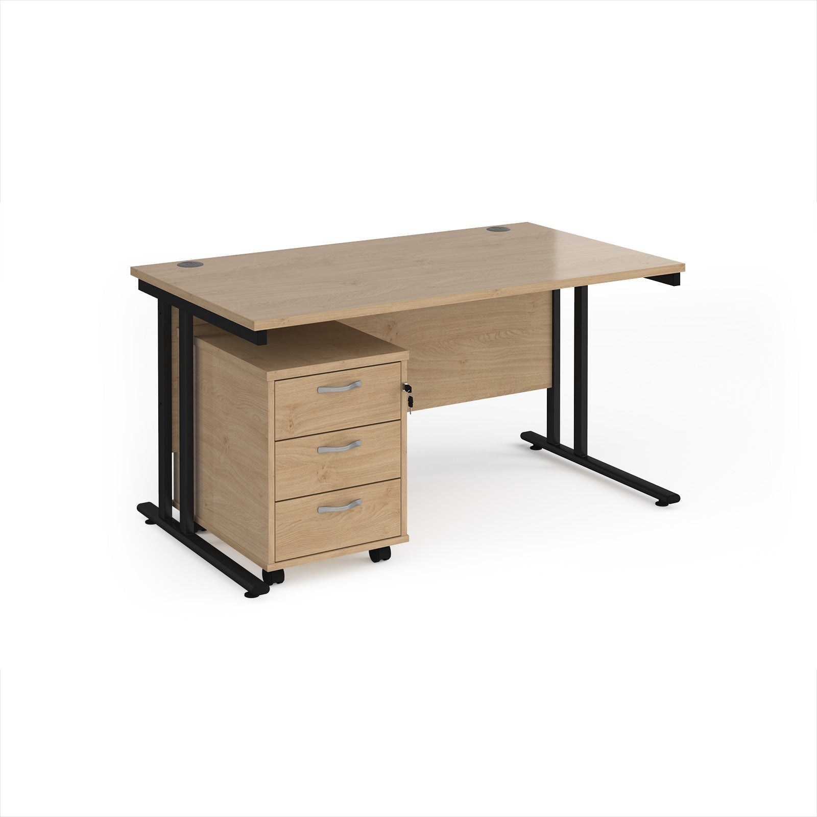 Maestro 25 desk 800mm with 3 drawer pedestal