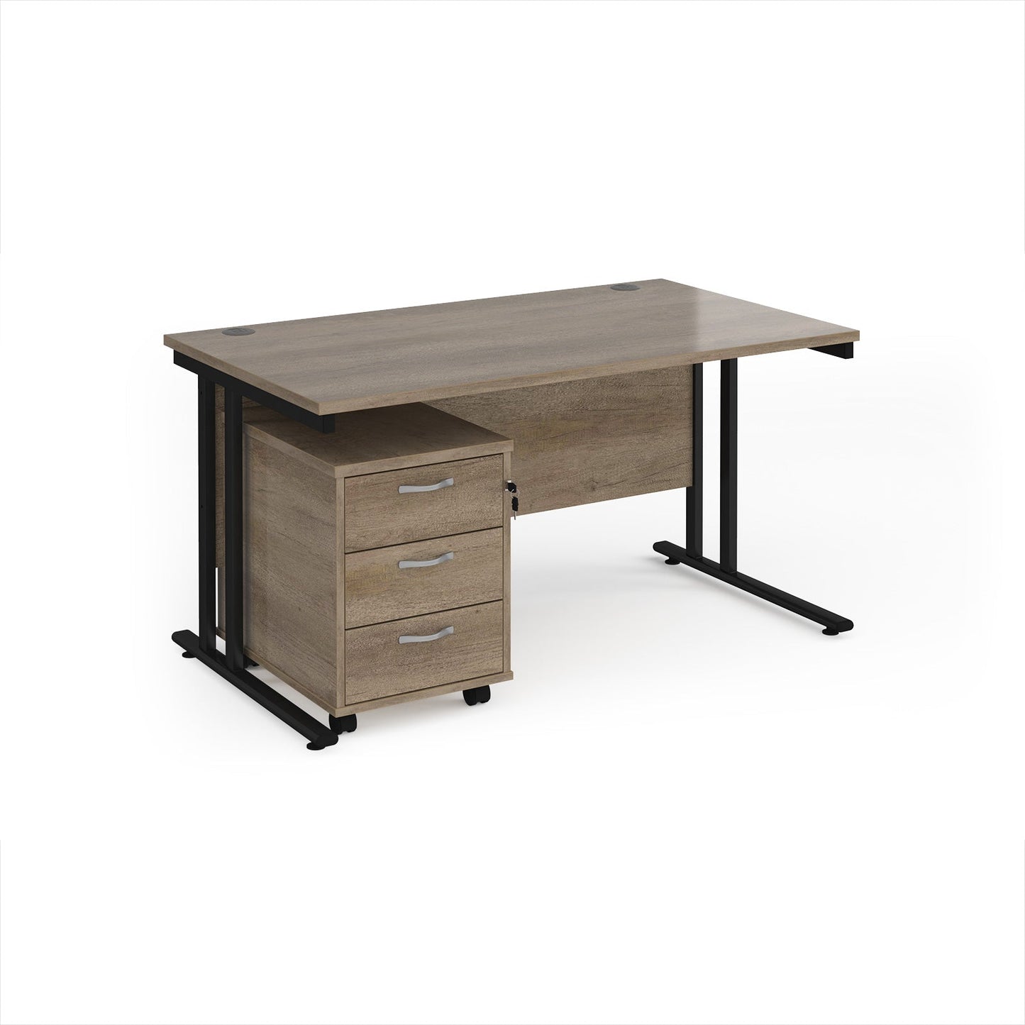 Maestro 25 desk 800mm with 3 drawer pedestal