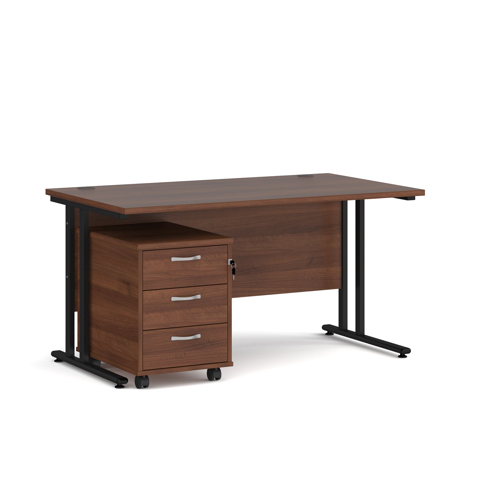 Maestro 25 desk 800mm with 3 drawer pedestal