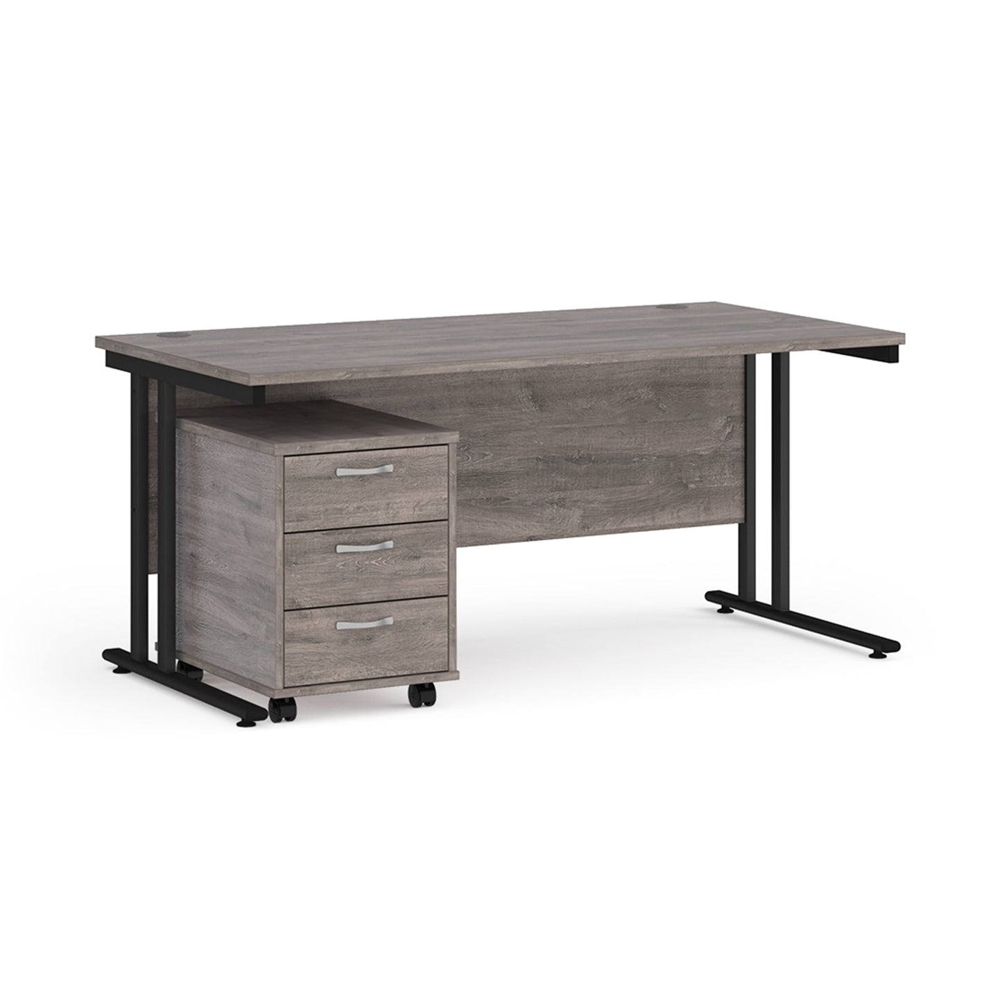 Maestro 25 desk 800mm with 3 drawer pedestal