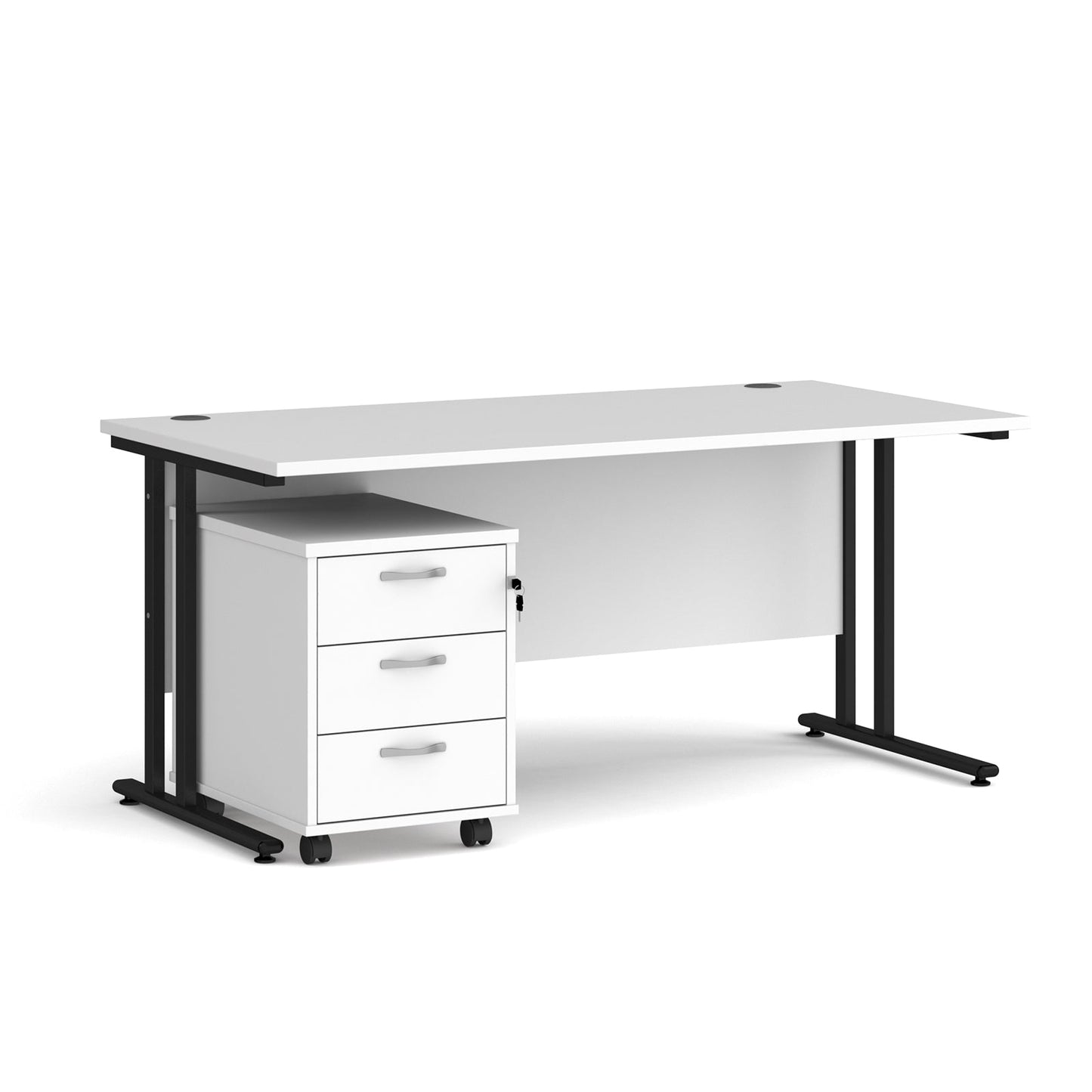 Maestro 25 desk 800mm with 3 drawer pedestal