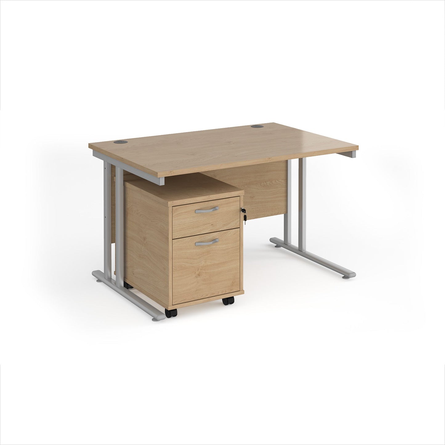 Maestro 25 desk 800mm with 2 drawer pedestal