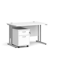 Maestro 25 desk 800mm with 2 drawer pedestal