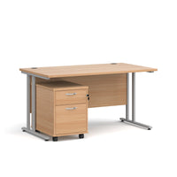 Maestro 25 desk 800mm with 2 drawer pedestal