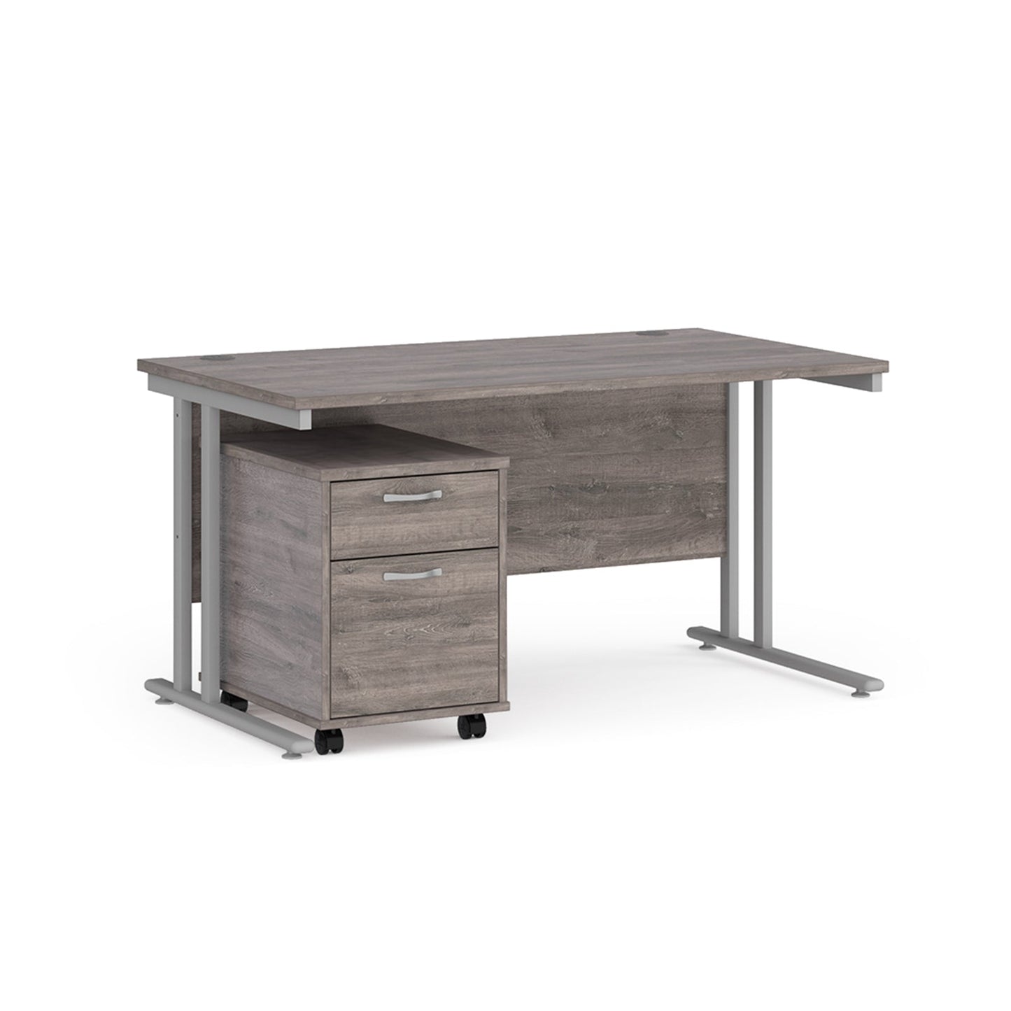 Maestro 25 desk 800mm with 2 drawer pedestal