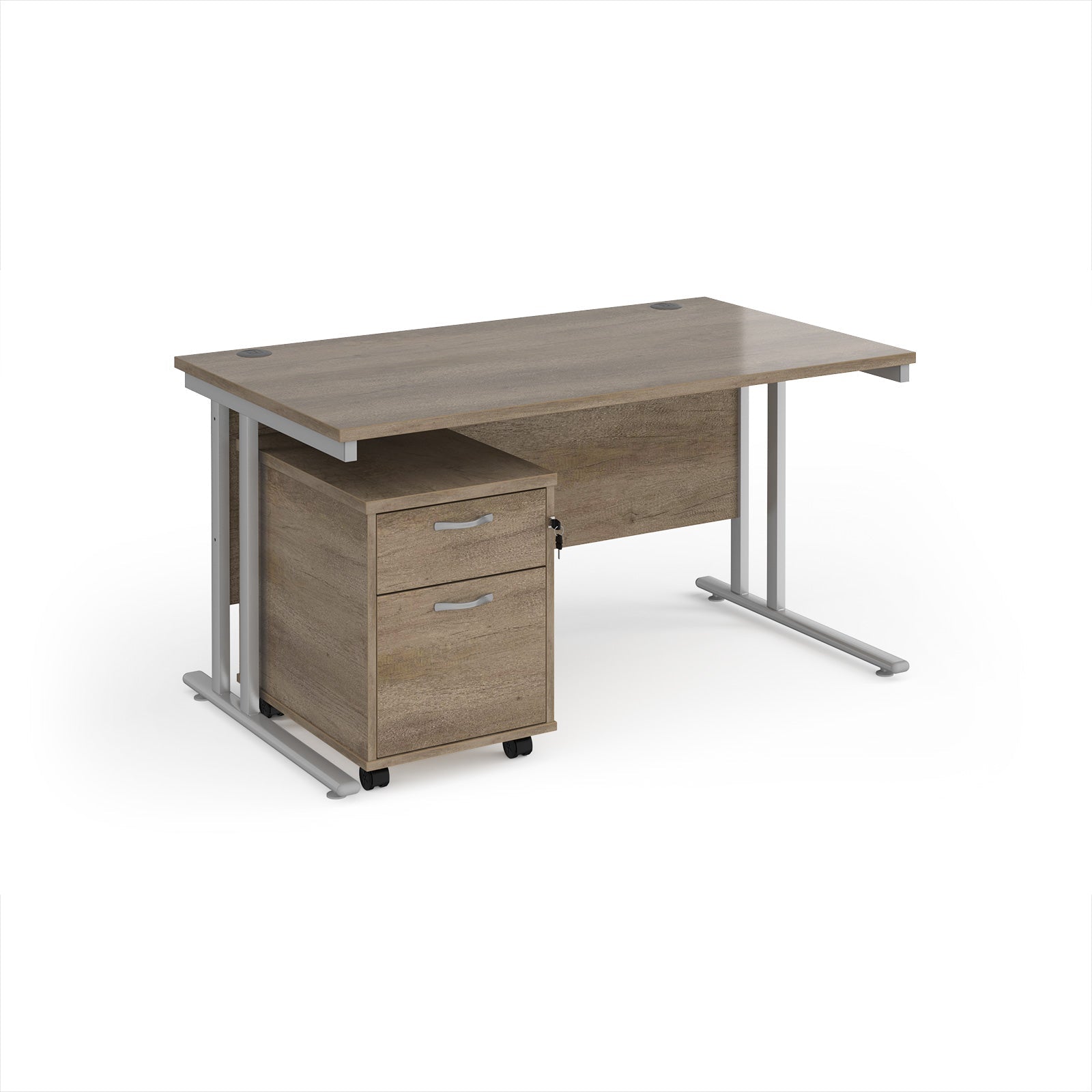 Maestro 25 desk 800mm with 2 drawer pedestal