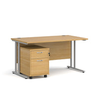 Maestro 25 desk 800mm with 2 drawer pedestal