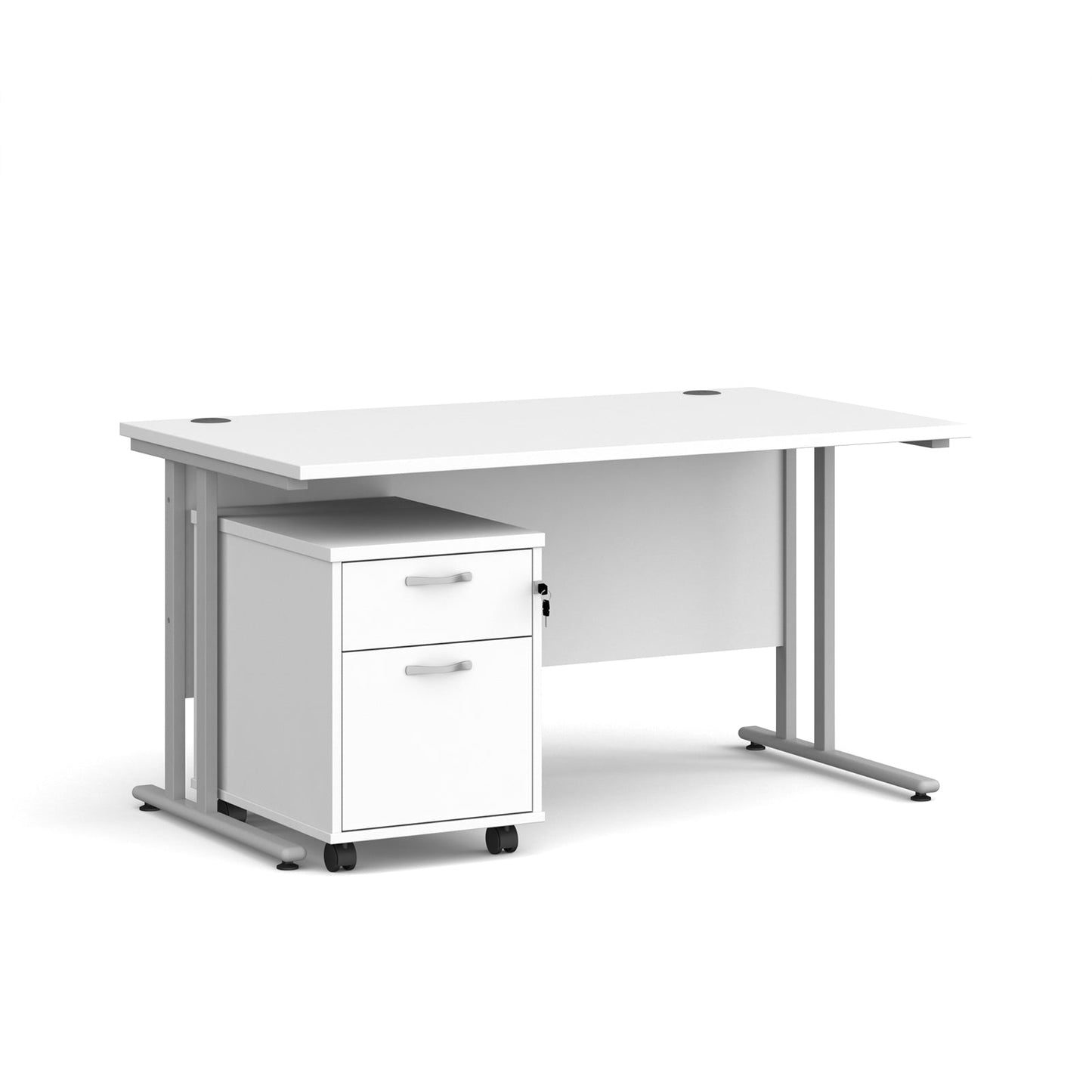 Maestro 25 desk 800mm with 2 drawer pedestal