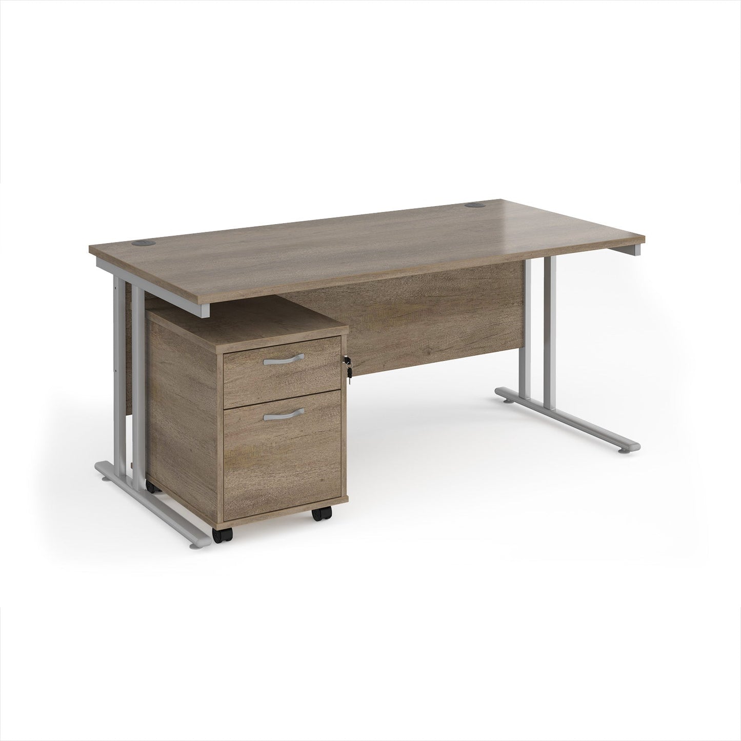 Maestro 25 desk 800mm with 2 drawer pedestal