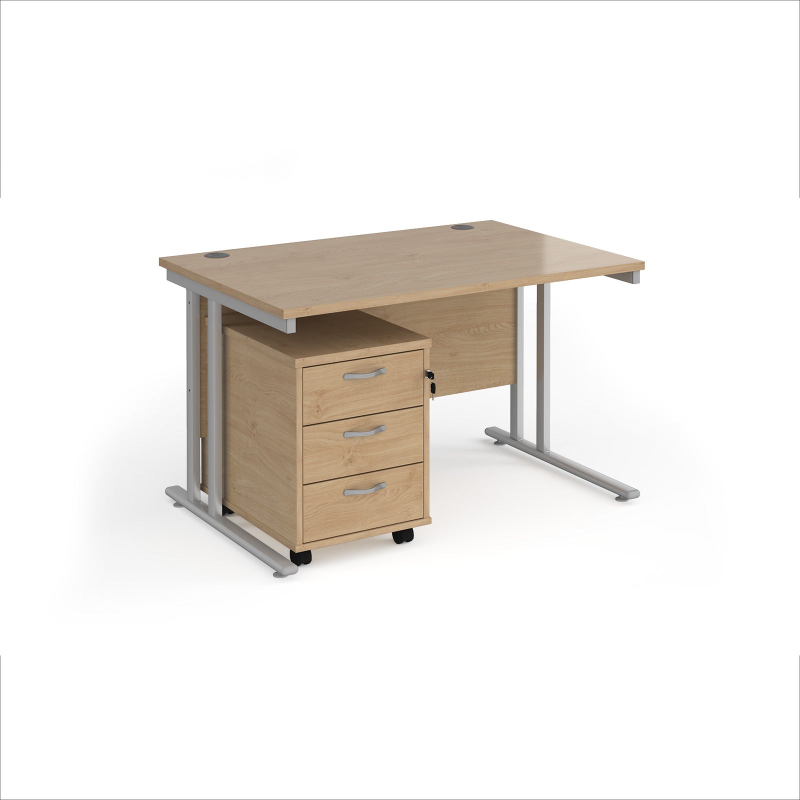 Maestro 25 desk 800mm with 3 drawer pedestal