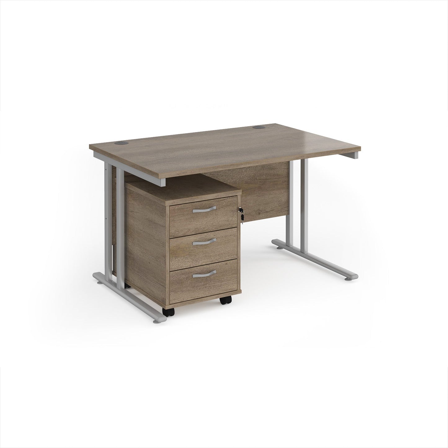 Maestro 25 desk 800mm with 3 drawer pedestal