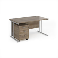 Maestro 25 desk 800mm with 3 drawer pedestal