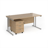 Maestro 25 desk 800mm with 3 drawer pedestal