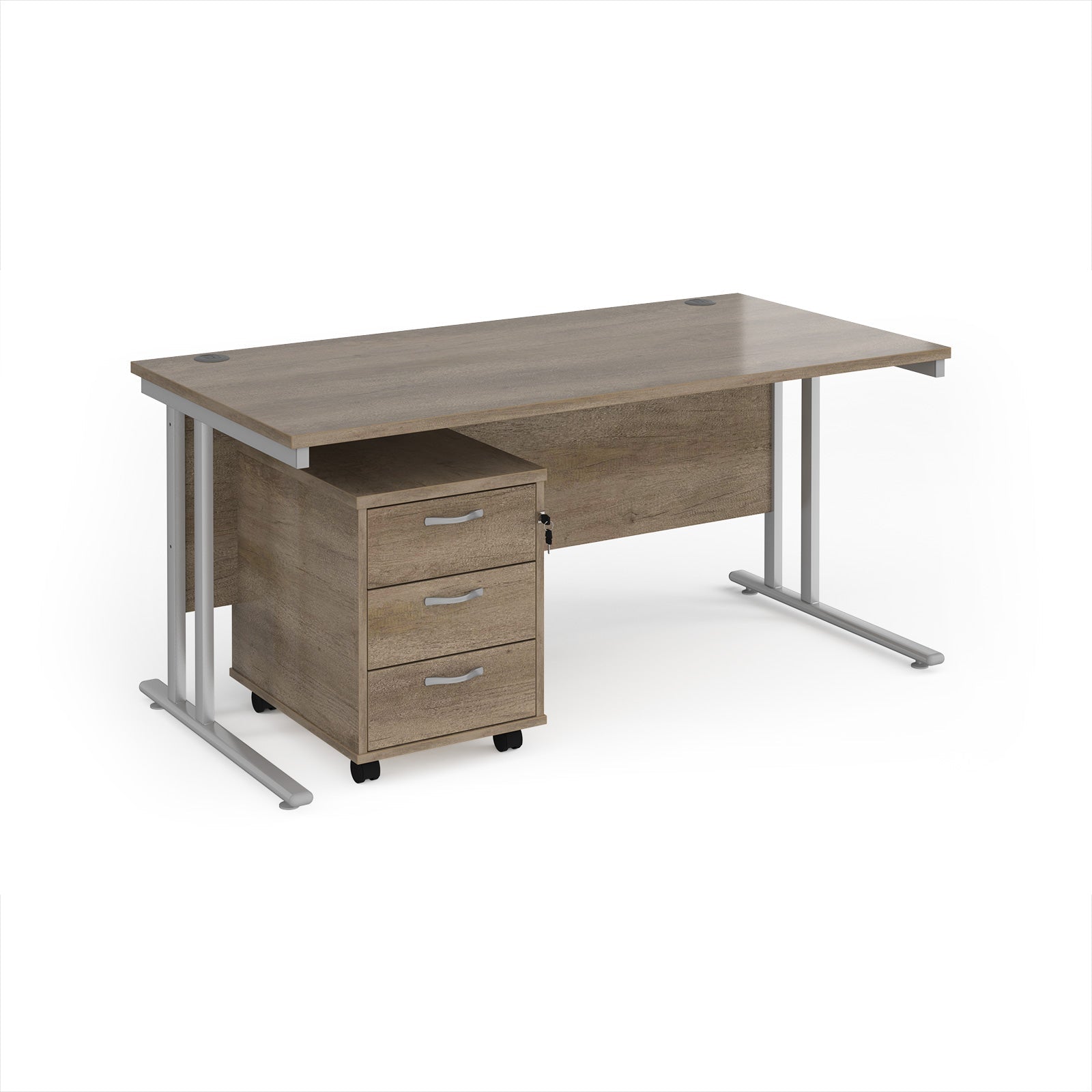 Maestro 25 desk 800mm with 3 drawer pedestal